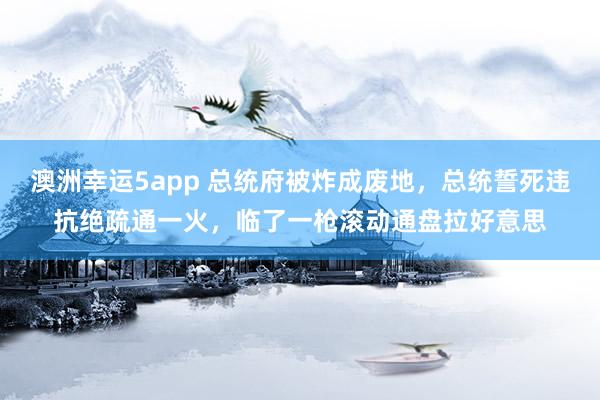 澳洲幸运5app 总统府被炸成废地，总统誓死违抗绝疏通一火，临了一枪滚动通盘拉好意思