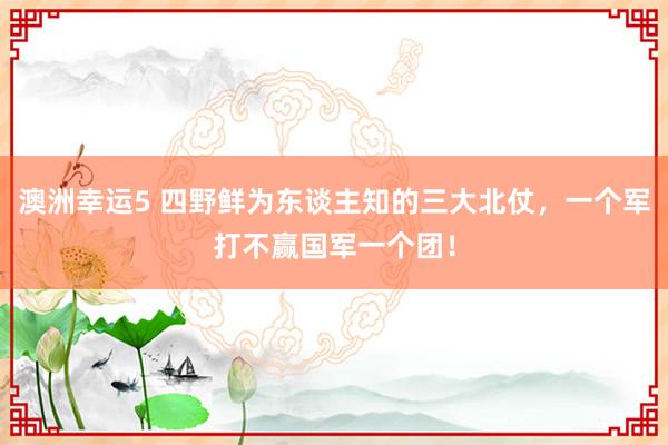 澳洲幸运5 四野鲜为东谈主知的三大北仗，一个军打不赢国军一个团！