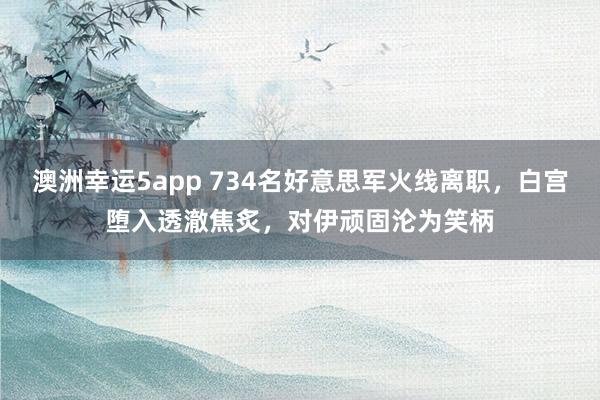 澳洲幸运5app 734名好意思军火线离职，白宫堕入透澈焦炙，对伊顽固沦为笑柄