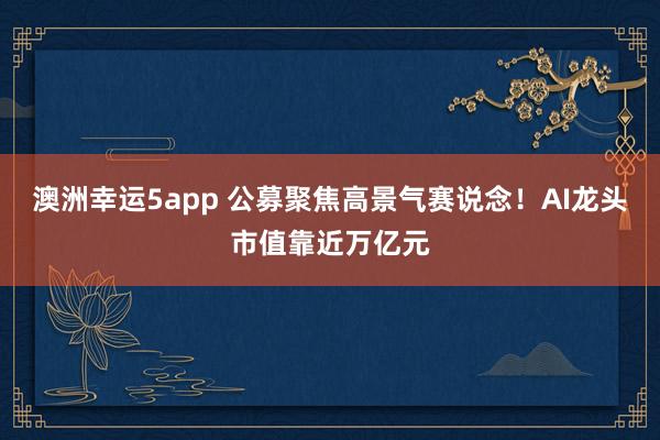 澳洲幸运5app 公募聚焦高景气赛说念！AI龙头市值靠近万亿元