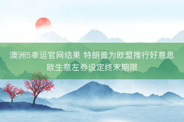 澳洲5幸运官网结果 特朗普为欧盟推行好意思欧生意左券设定终末期限